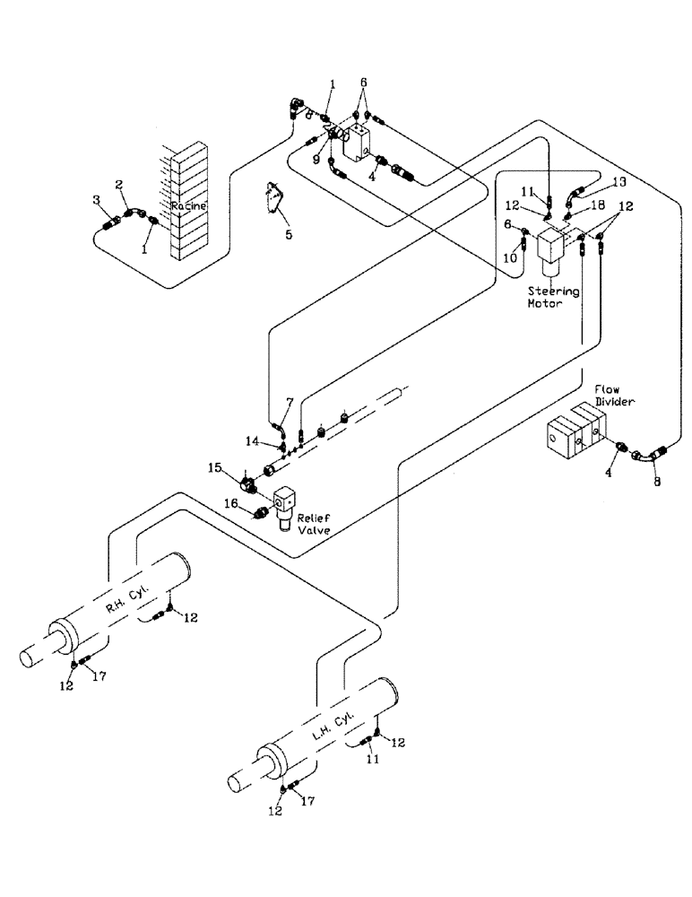 Схема запчастей Case IH 7000 - (B06-27) - HYDRAULIC CIRCUIT, STEERING, 7000 Hydraulic Components & Circuits