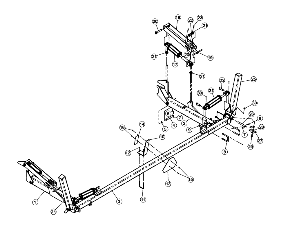 Схема запчастей Case IH 527B - (75.200.05) - HYDRAULIC LEVELER BAR (75) - SOIL PREPARATION