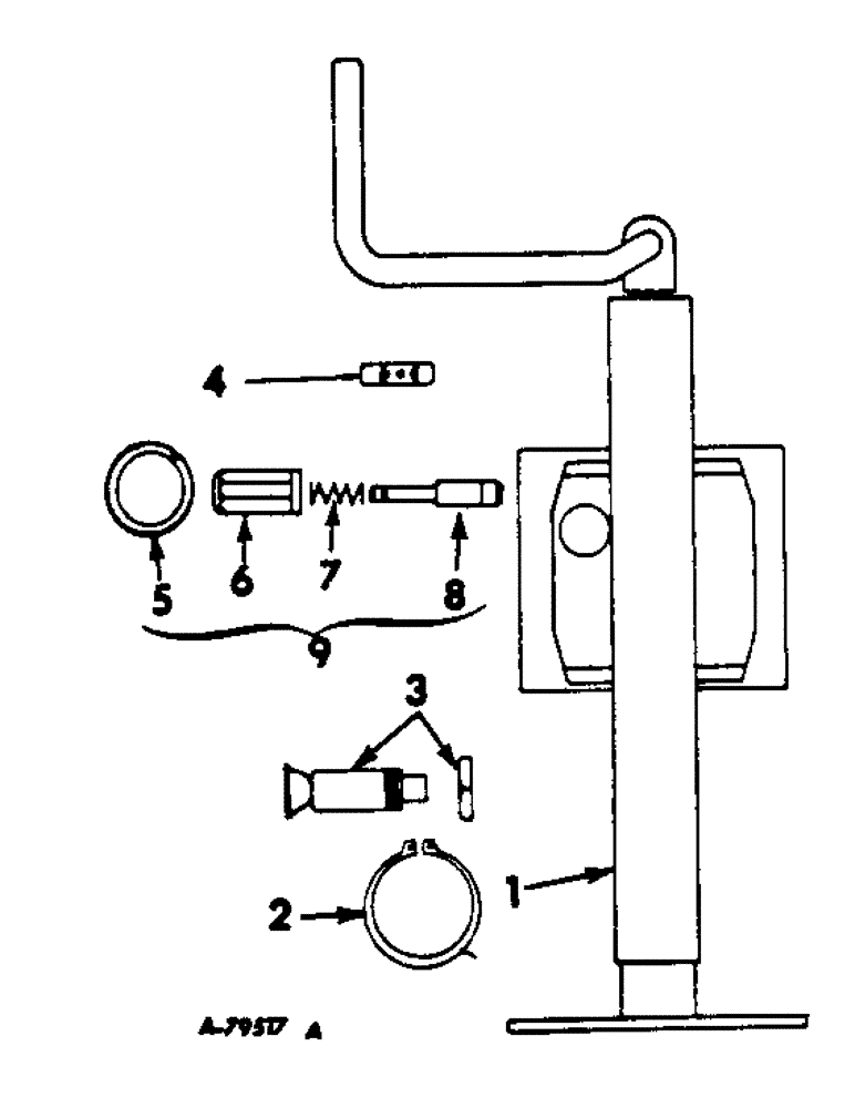 Схема запчастей Case IH 105 - (A-14) - SWIVEL TYPE JACK 