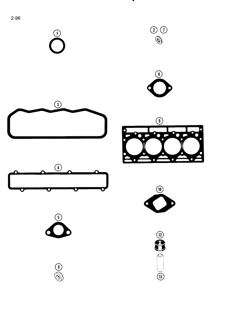 Схема запчастей Case IH 5000 - (2-96) - GASKET KIT, D-239 DIESEL ENGINE, VALVE GRIND (02) - ENGINE