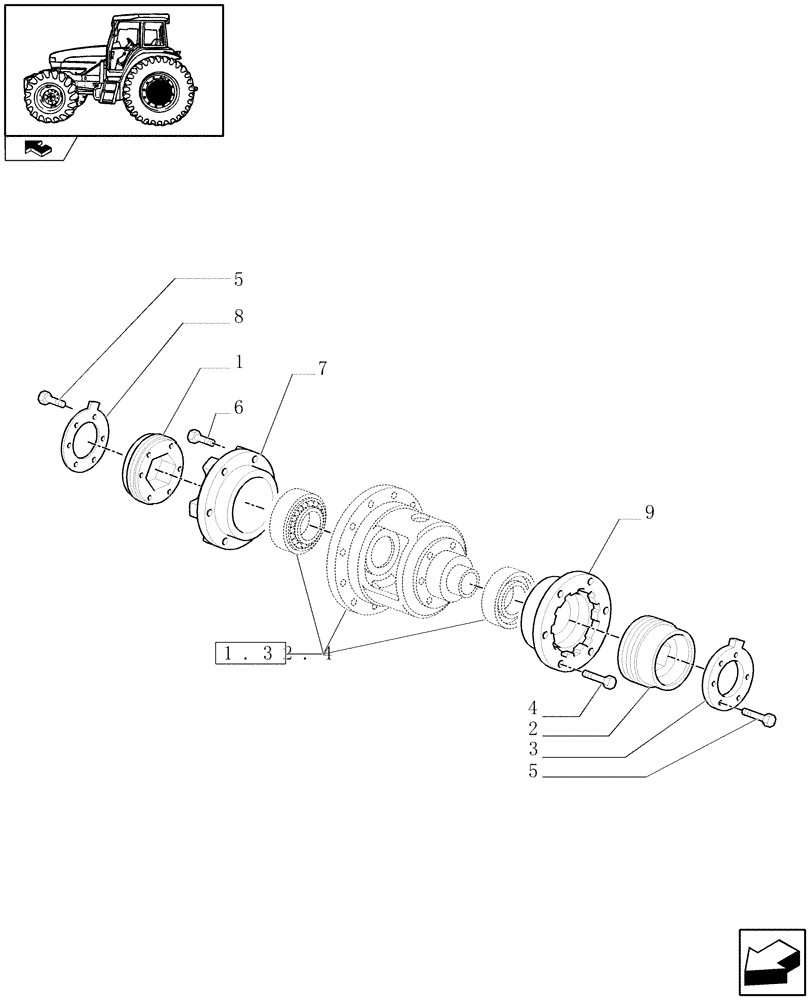 Схема запчастей Case IH FARMALL 105U - (1.32.0[02]) - CASINGS, COVERS AND SUPPORTS (03) - TRANSMISSION