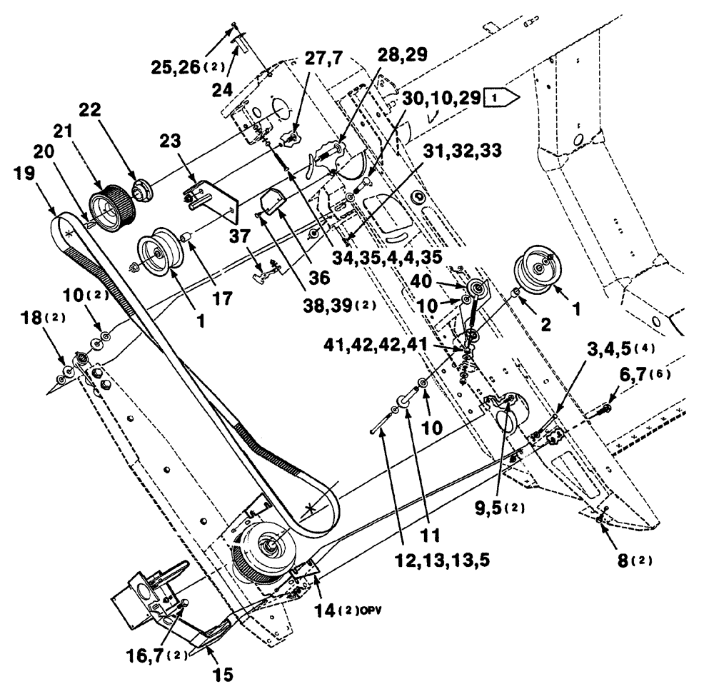 Схема запчастей Case IH 325 - (2-14) - SICKLE DRIVE ASSEMBLY (RIGHT) (58) - ATTACHMENTS/HEADERS