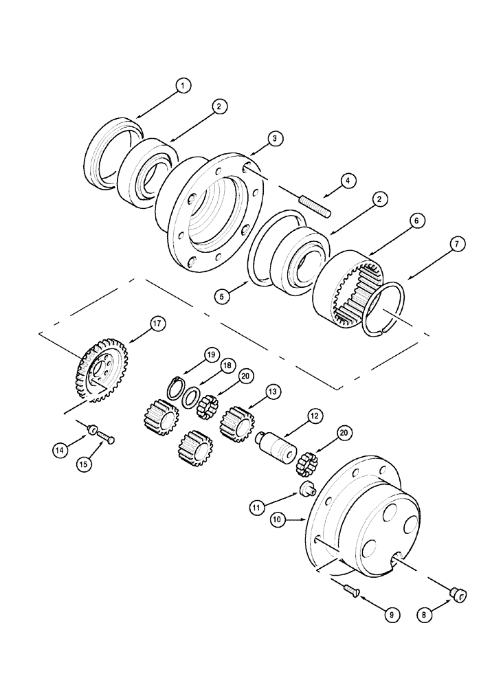 Схема запчастей Case IH MX135 - (05-24) - HUB PLANETARY DRIVE (05) - STEERING