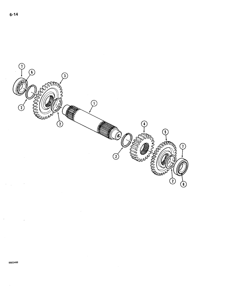 Схема запчастей Case IH 9210 - (6-014) - TRANSMISSION ASSEMBLY, COMPOUND SHAFT (CONTD) (06) - POWER TRAIN