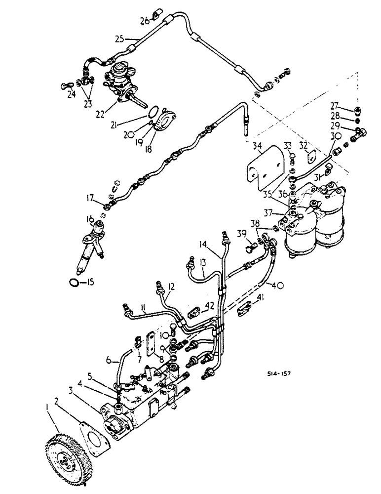 Схема запчастей Case IH 574 - (12-039) - FUEL INJECTION PUMP AND CONNECTIONS, C.A.V. INJECTION Power