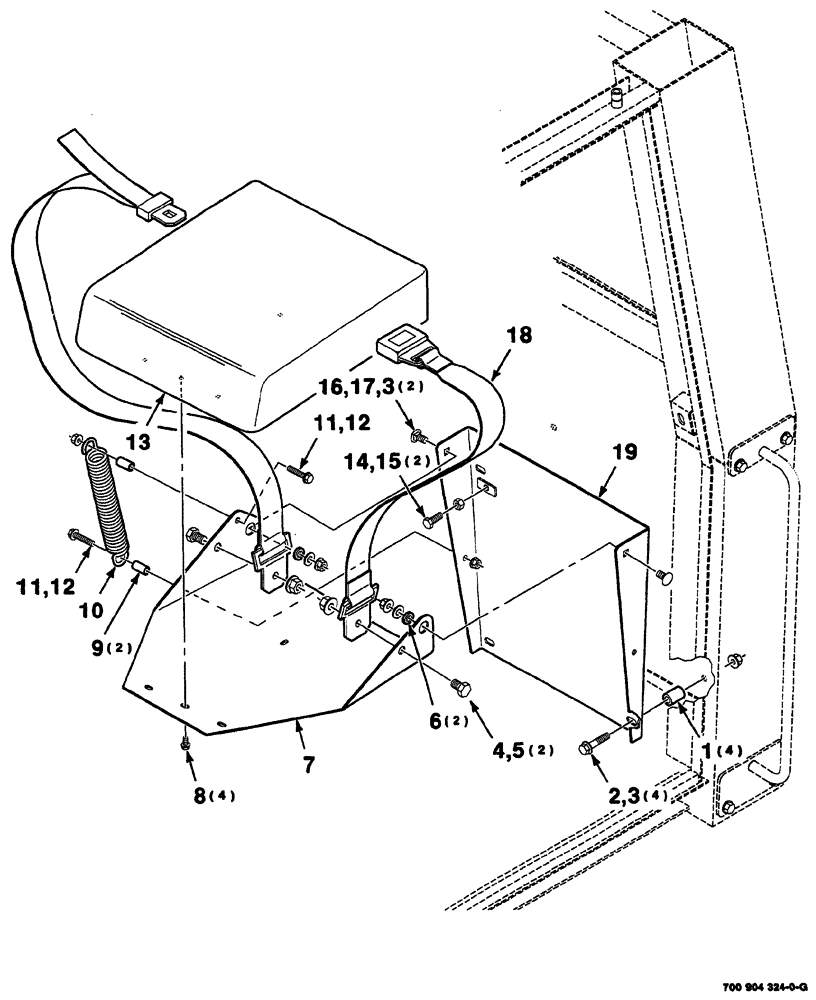 Схема запчастей Case IH 8860 - (09-14) - AUXILIARY SEAT ASSEMBLY (90) - PLATFORM, CAB, BODYWORK AND DECALS