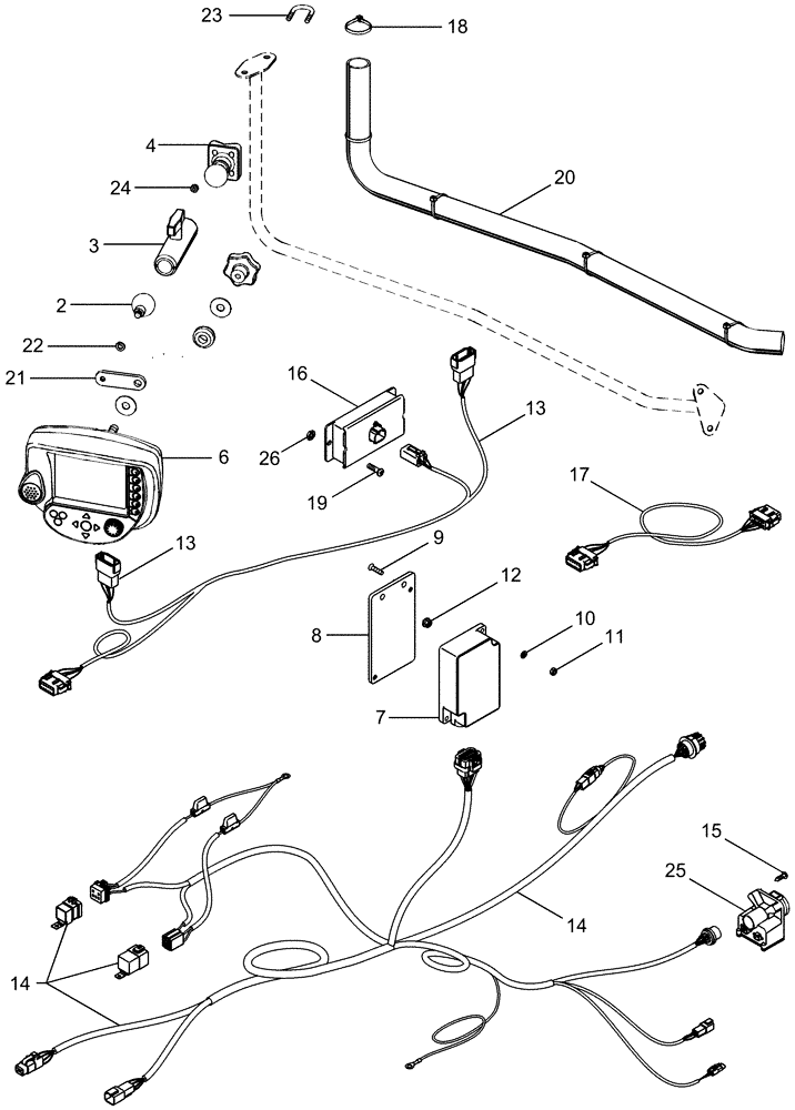 Схема запчастей Case IH MX255 - (04-39) - ISO 11783 HARNESS AND MONITOR (04) - ELECTRICAL SYSTEMS