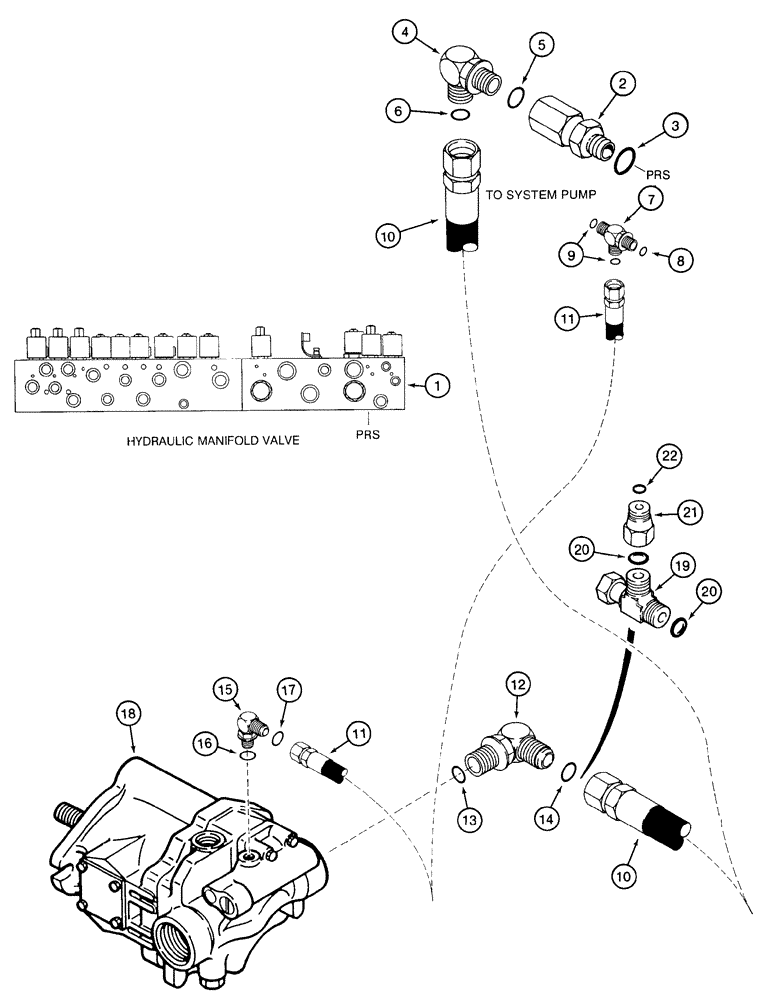 Схема запчастей Case IH 2155 - (8-18) - MANIFOLD VALVE SUPPLY AND PRESSURE COMPENSATOR SYSTEM (07) - HYDRAULICS