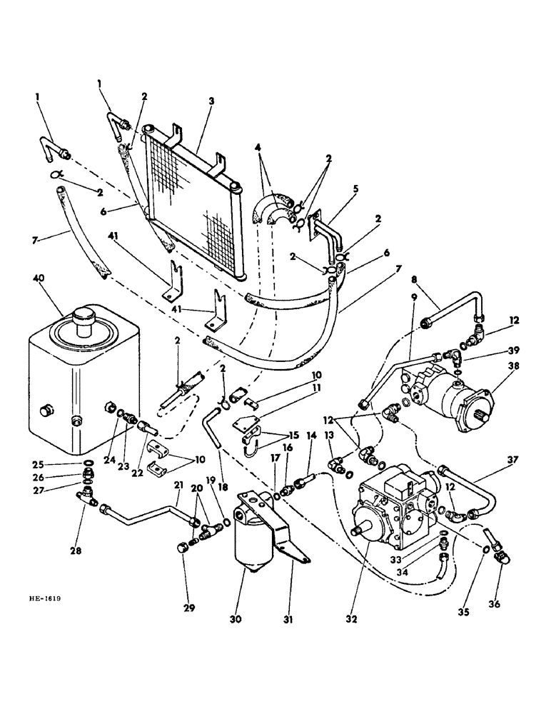 Схема запчастей Case IH 375 - (F-30) - HYDRAULIC SYSTEM, HYDROSTATIC HYDRAULIC DRIVE CIRCUIT (07) - HYDRAULIC SYSTEM