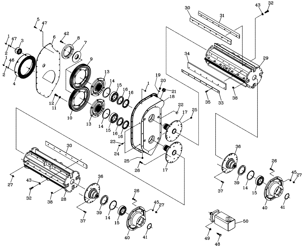 Схема запчастей Case IH 7700 - (A06[01]) - CHOPPER GEARBOX Mainframe & Functioning Components