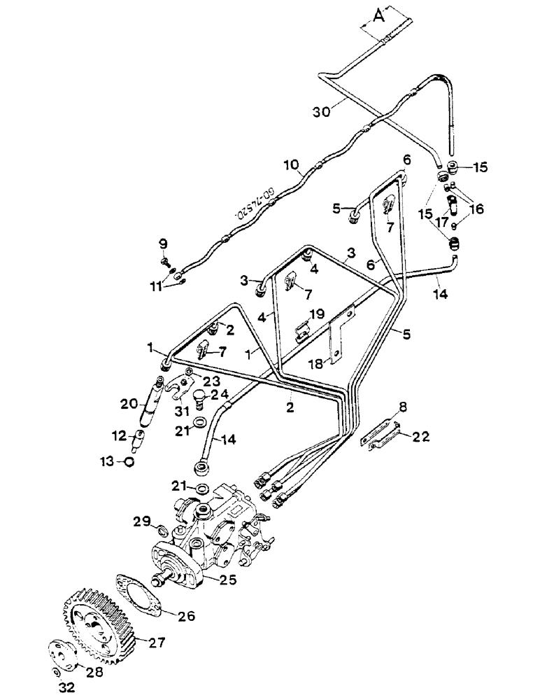 Схема запчастей Case IH D-358 - (11-022) - INJECTION PUMP, INJECTION LINES, NOZZLE HOLDER 