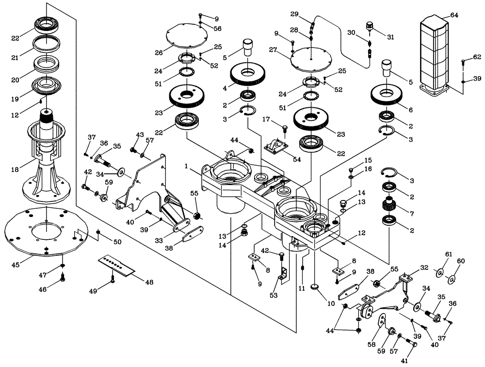 Схема запчастей Case IH 7700 - (A04[01]) - BASECUTTER GEARBOX Mainframe & Functioning Components