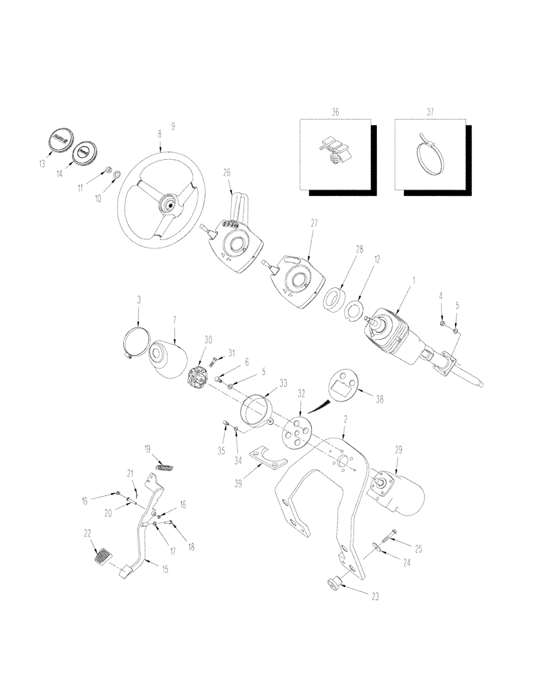 Схема запчастей Case IH STX325 - (05-06[01]) - STEERING WHEEL AND COLUMN, WITHOUT ACCUSTEER (05) - STEERING