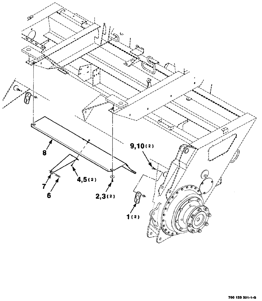 Схема запчастей Case IH 8880 - (07-002) - FRONT SHIELDS ASSEMBLY (90) - PLATFORM, CAB, BODYWORK AND DECALS