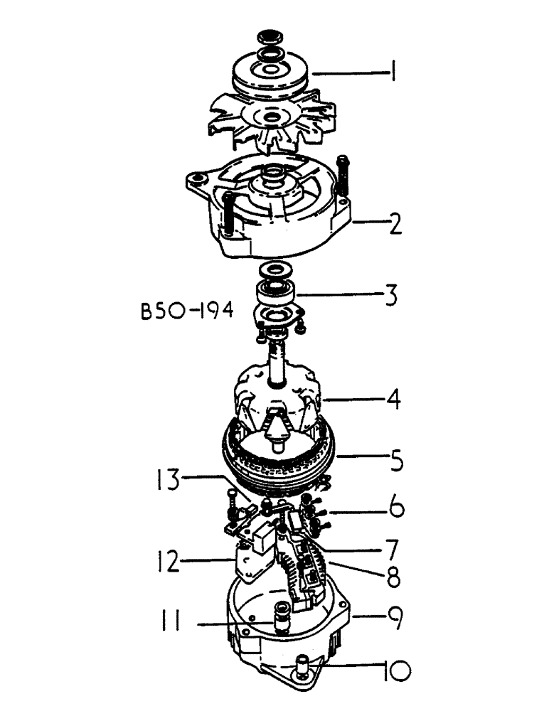 Схема запчастей Case IH 485 - (00I20) - ALTERNATOR - AC DELCO (06) - ELECTRICAL