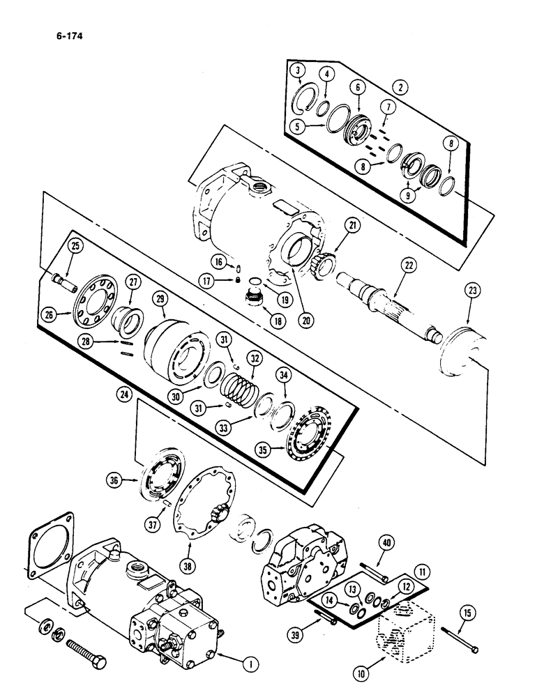 Схема запчастей Case IH 782 - (6-174) - HYDROSTATIC MOTOR (03) - POWER TRAIN