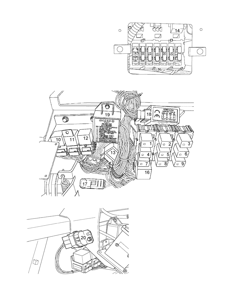 Схема запчастей Case IH DX45 - (06.06) - RELAYS, DIODES & MODULES (06) - ELECTRICAL SYSTEMS