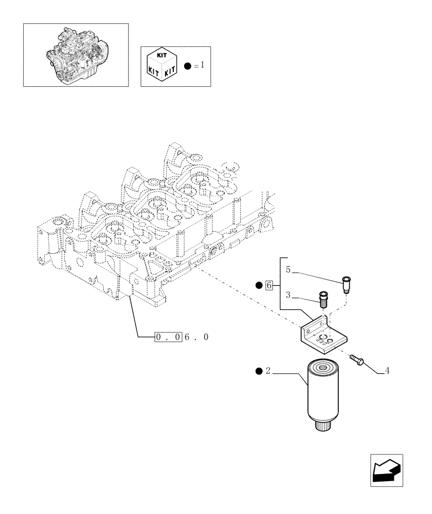 Схема запчастей Case IH F4GE9684C J600 - (0.20.0[01]) - FUEL FILTER (504054973) 