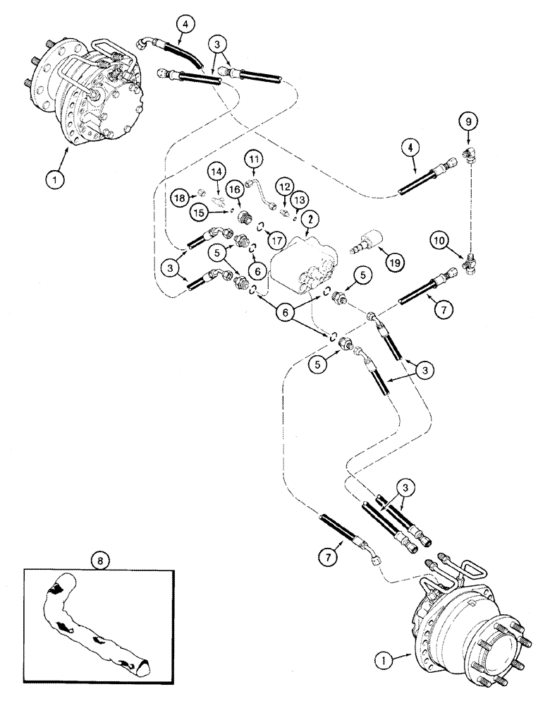 Схема запчастей Case IH 2377 - (05-15) - HYDRAULICS - MOTOR, DRIVE - POWER GUIDE AXLE (04) - STEERING