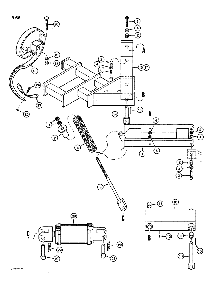 Схема запчастей Case IH 8600 - (9-066) - TRACK ERASER PARTS (09) - CHASSIS/ATTACHMENTS