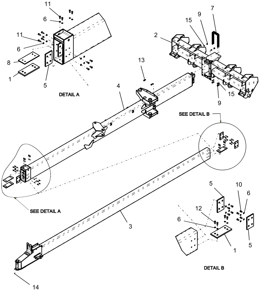 Схема запчастей Case IH 1250 - (39.110.01) - FRAME - CENTER SECTION AND HITCH - 24 ROW (39) - FRAMES AND BALLASTING