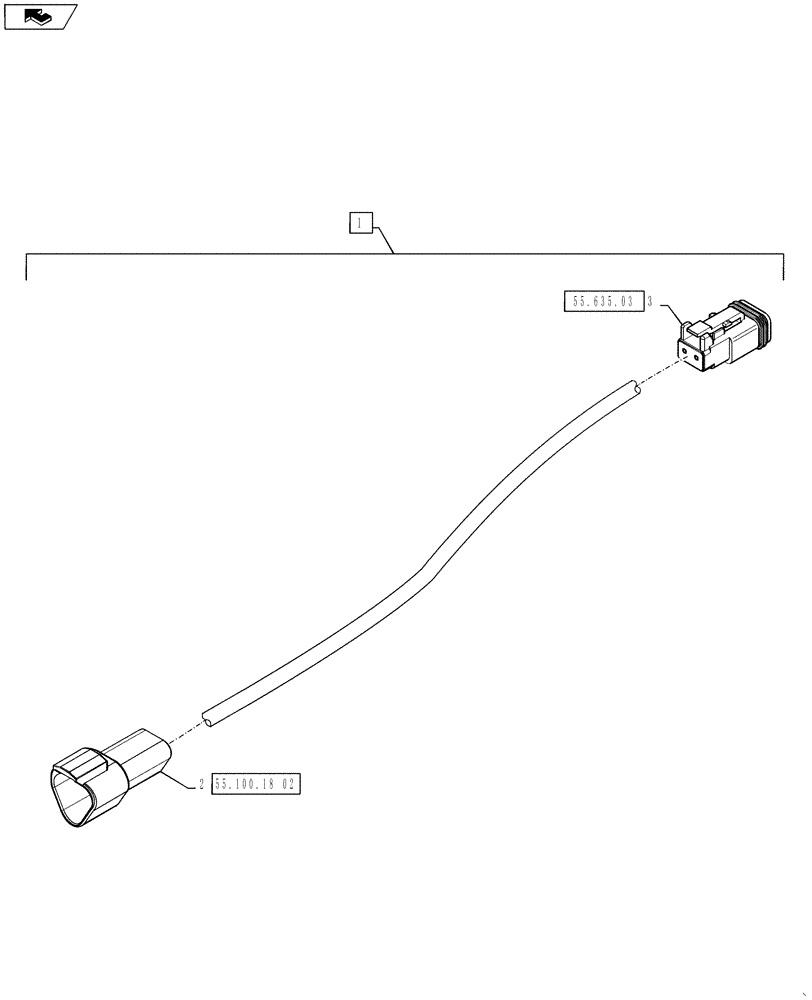 Схема запчастей Case IH TITAN 4530 - (55.100.24) - PUMP PRESSURE DETECT HARNESS, 610 LIQUID APPLICATOR (55) - ELECTRICAL SYSTEMS