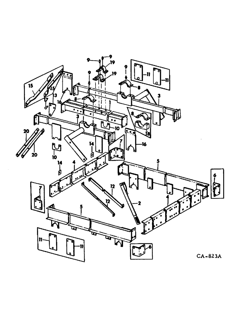 Схема запчастей Case IH 315 - (A-03) - MAIN FRAME, NON-FOLDING, UNITS A, B AND C 