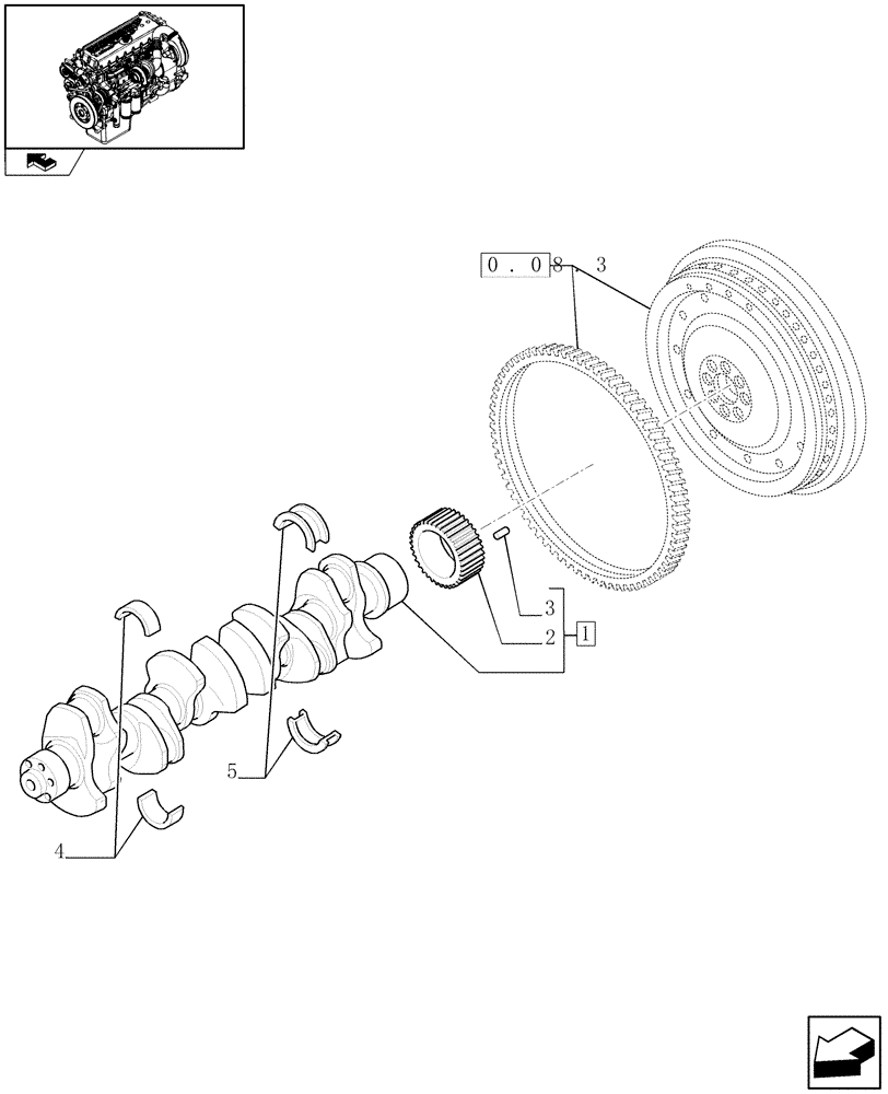 Схема запчастей Case IH F3CE0684C E002 - (0.08.0) - CRANKSHAFT & RELATED PARTS (504053392) 