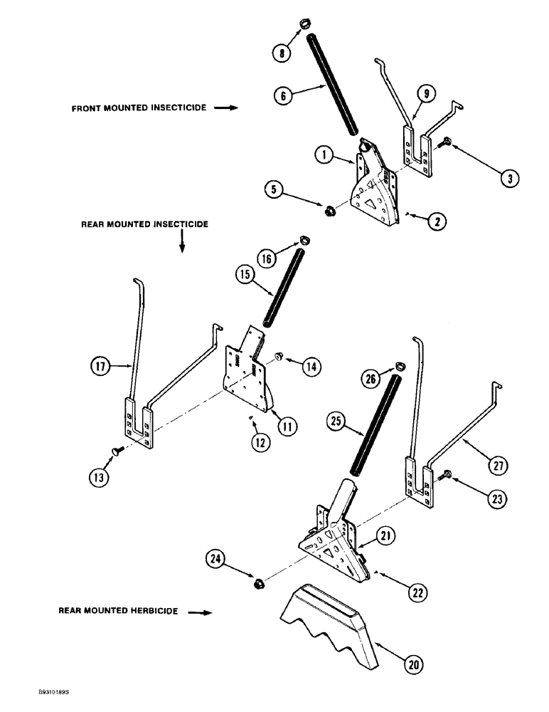 Схема запчастей Case IH 955 - (9F-06) - FRONT MOUNTED INSECTICIDE SPREADER (09) - CHASSIS/ATTACHMENTS