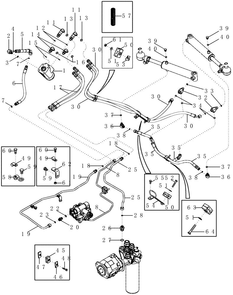 Схема запчастей Case IH MX210 - (05-09) - STEERING SYSTEM - MFD, BSN JAZ126070 (05) - STEERING