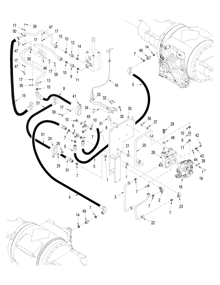 Схема запчастей Case IH STX430 - (07-05) - 450 SERIES AXLE - PARK BRAKE CIRCUIT, WITHOUT DIFFERENTIAL LOCK (07) - BRAKES