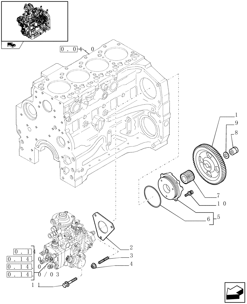 Схема запчастей Case IH FARMALL 105U - (0.14.2) - INJECTION PUMP - CONTROL (01) - ENGINE