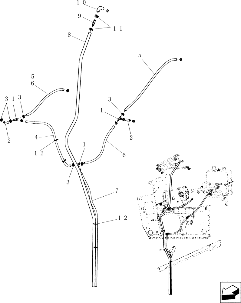 Схема запчастей Case IH 7010 - (10.102.07[01]) - OIL DRAIN LINES - 7010/8010 (10) - ENGINE