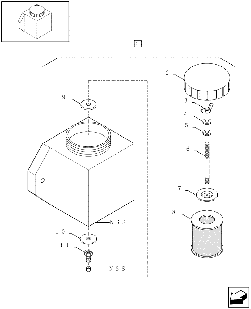 Схема запчастей Case IH RBX341 - (09.02[01]) - OIL RESERVOIR (09) - LUBRICATION