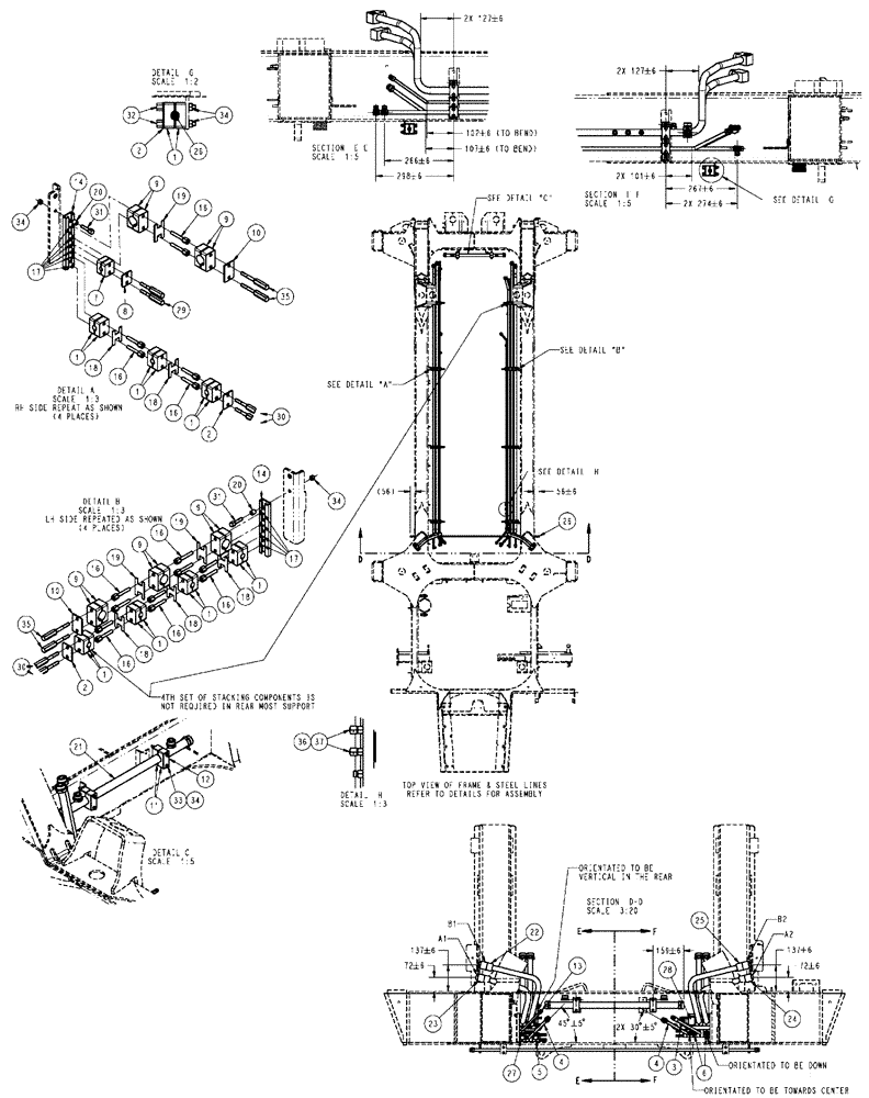 Схема запчастей Case IH SPX4410 - (06-019) - STEEL LINES GROUP Hydraulic Plumbing