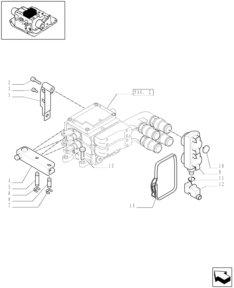 Схема запчастей Case IH MXU110 - (1.82.7/10[01]) - (VAR.258/1) 2 CONTROL VALVES WITH TRAILER BRAKE VALVE (ITALY) AND ASSOCIATED PARTS (07) - HYDRAULIC SYSTEM