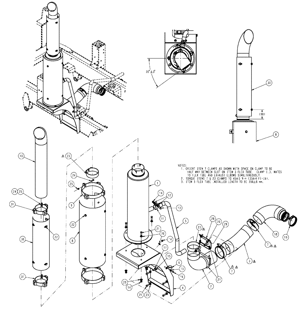 Схема запчастей Case IH FLX4010 - (02-014) - EXHAUST GROUP (01) - ENGINE