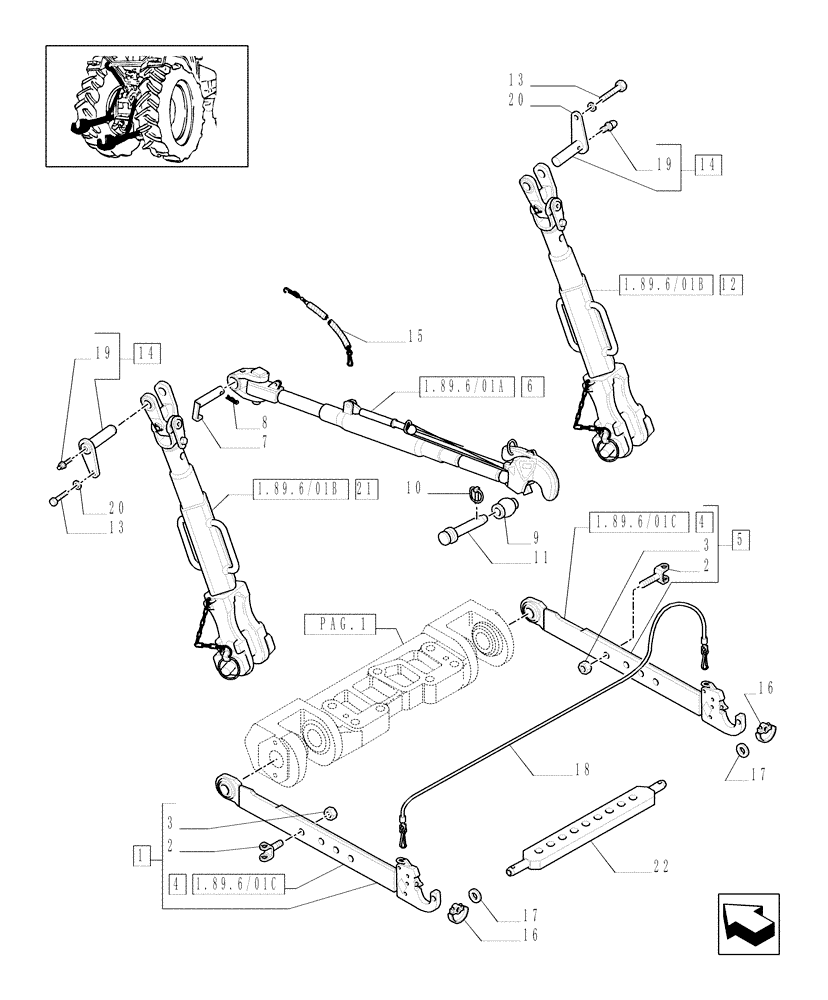 Схема запчастей Case IH MXU135 - (1.89.6/01[02]) - TOOLING CONNECTION UNIT - C5300 (09) - IMPLEMENT LIFT