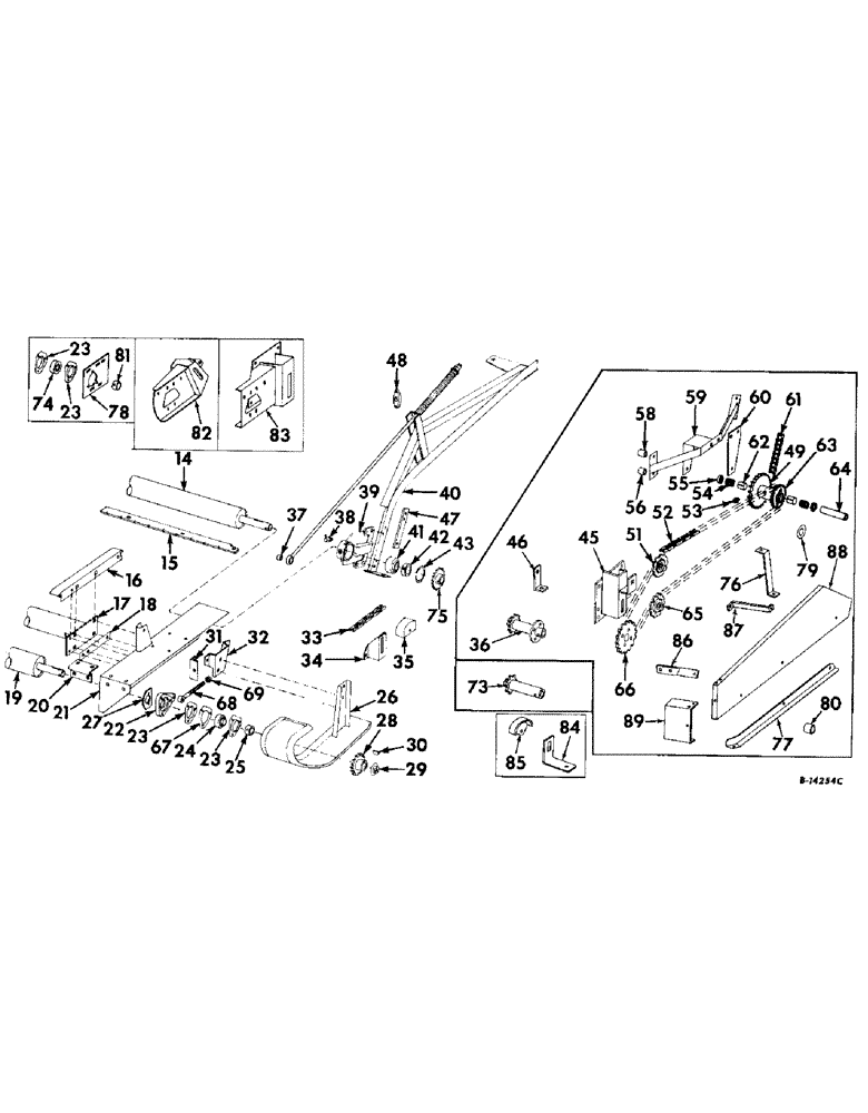 Схема запчастей Case IH 503 - (307) - WINDROW PICKUP BELT TYPE 12-FT (58) - ATTACHMENTS/HEADERS