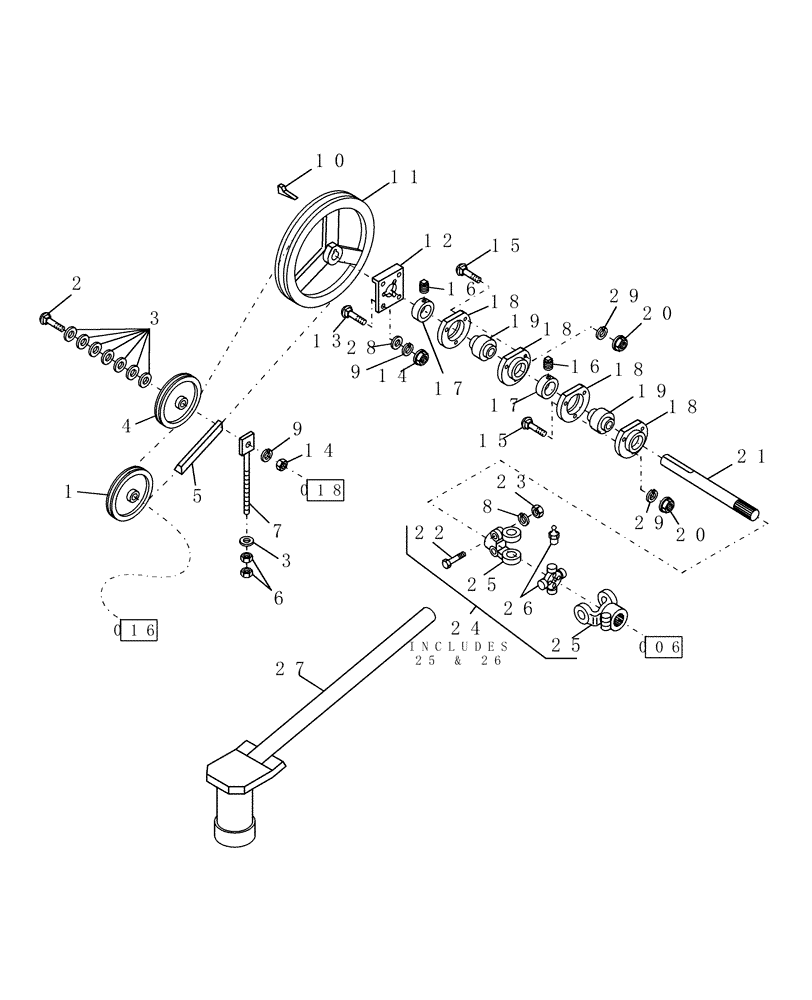 Схема запчастей Case IH HDX141 - (008) - CUTTERBAR BELT DRIVE (58) - ATTACHMENTS/HEADERS