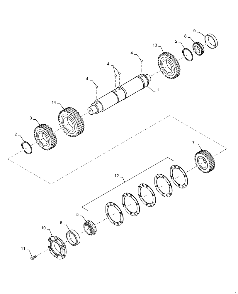 Схема запчастей Case IH MAGNUM 3154 - (21.155.AN[01]) - VAR - 429330 - POWERSHIFT - SPEED TRANSMISSION, COUNTERSHAFT WITHOUT CREEP OR 19 SPEED (21) - TRANSMISSION