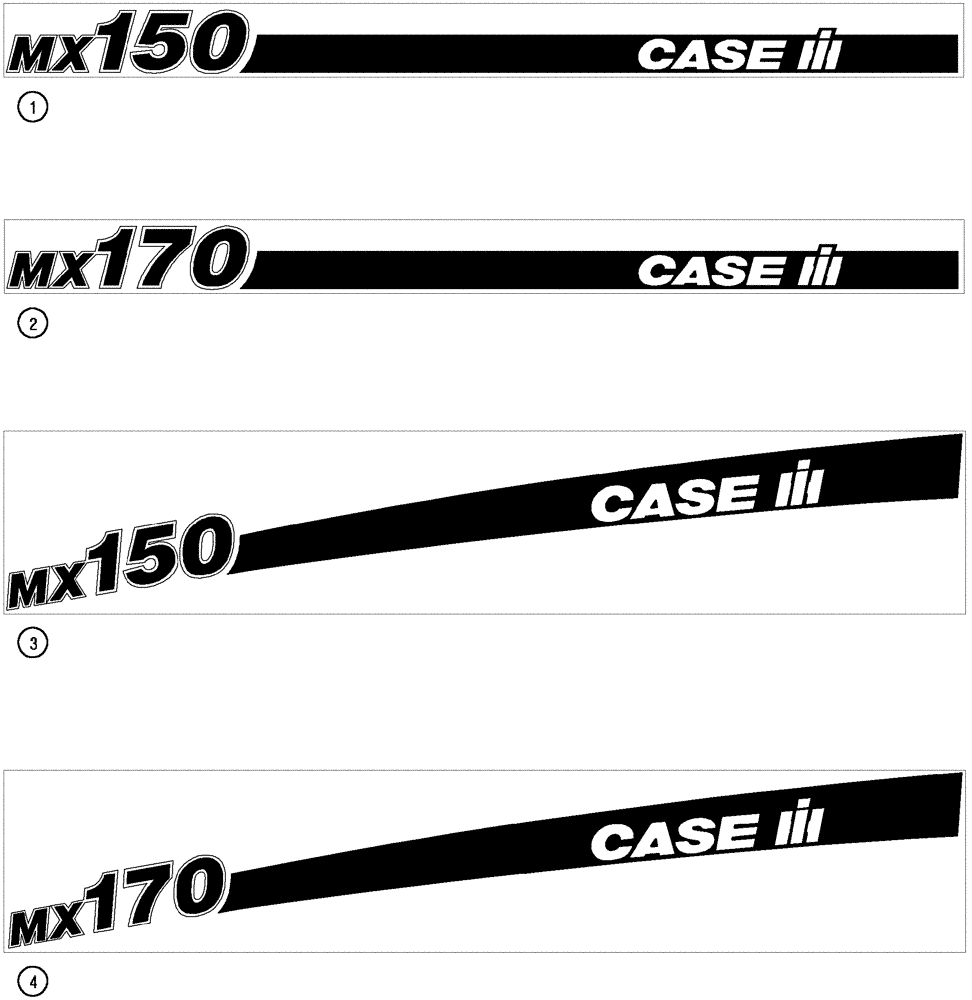 Схема запчастей Case IH MX170 - (09-79) - DECALS (90) - PLATFORM, CAB, BODYWORK AND DECALS