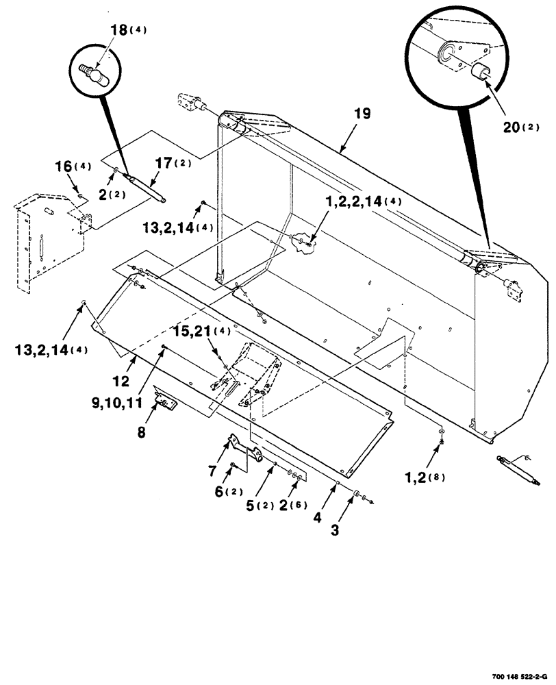 Схема запчастей Case IH RS561A - (7-042) - MESH WRAP SHIELD ASSEMBLY (12) - MAIN FRAME