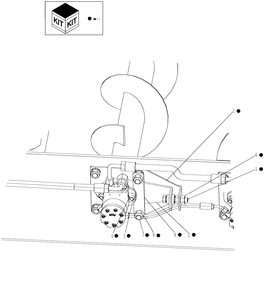 Схема запчастей Case IH 625 - (80.200.10[02]) - KIT, SERVICE, AUGER MOTOR STUD (80) - CROP STORAGE/UNLOADING