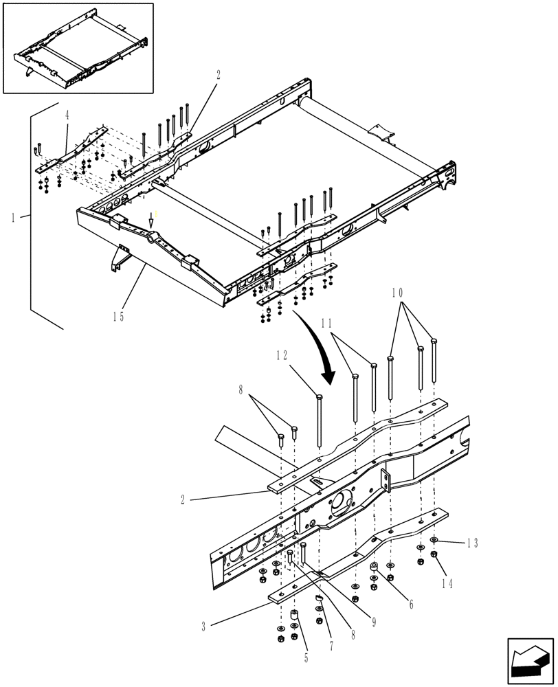 Схема запчастей Case IH 9010 - (39.100.01[01]) - FRAME, SELF-LEVELING - 7010/8010 (39) - FRAMES AND BALLASTING