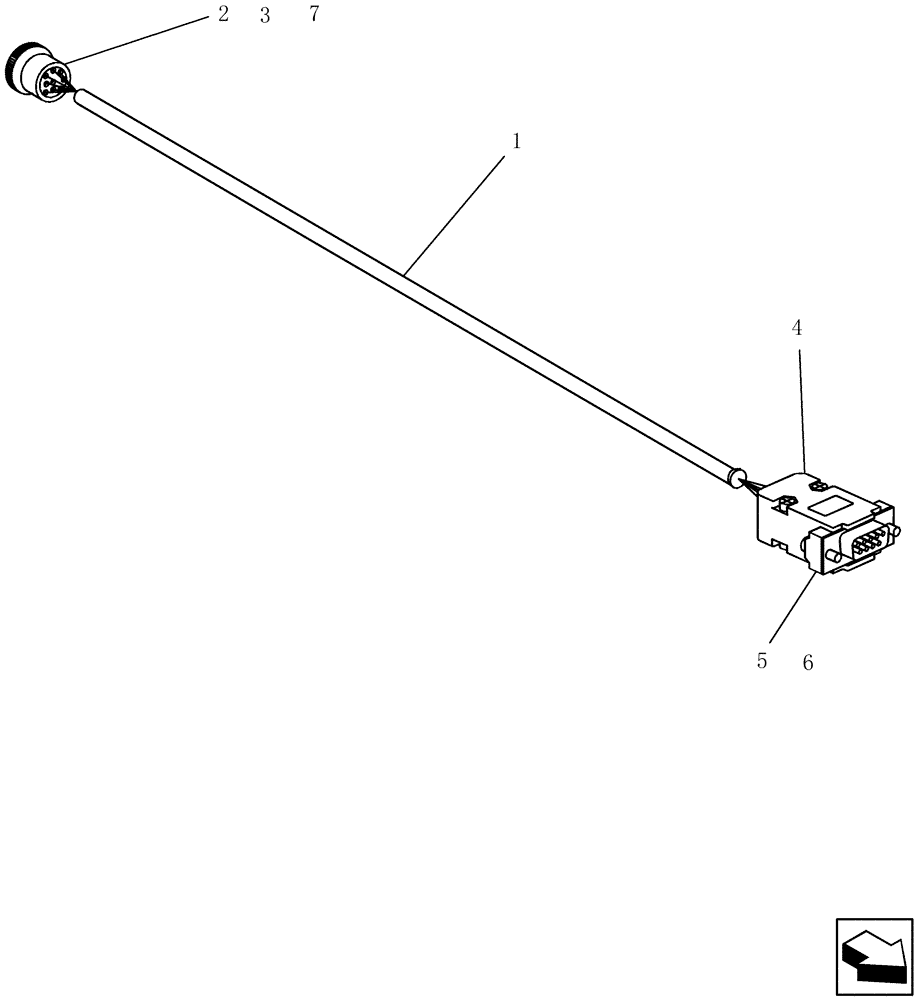 Схема запчастей Case IH SRX160 - (A.30.A[06]) - ACCESSORIES - SERIAL CABLE ASSEMBLY A - Distribution Systems