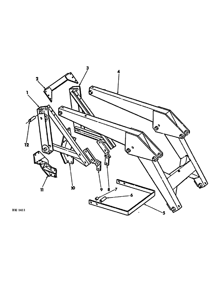 Схема запчастей Case IH 1850 - (C-05) - 851644C1 SUB FRAME AND BOOM 