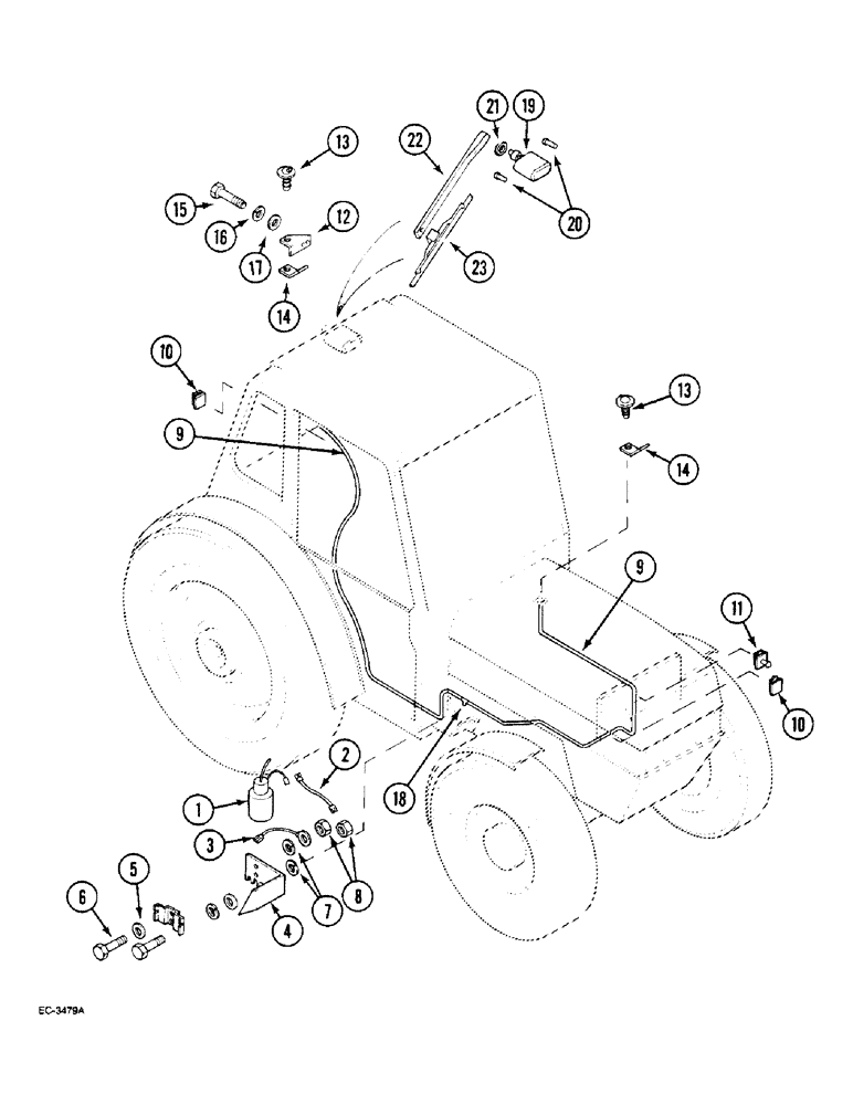 Схема запчастей Case IH 2130 - (9-060) - WINDSCREEN WASHER UNIT (09) - CHASSIS/ATTACHMENTS