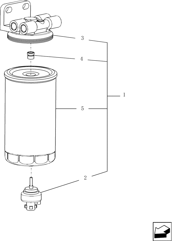 Схема запчастей Case IH 9010 - (10.206.03[01]) - FUEL FILTER W/WATER SENSOR - 7010/8010 (10) - ENGINE