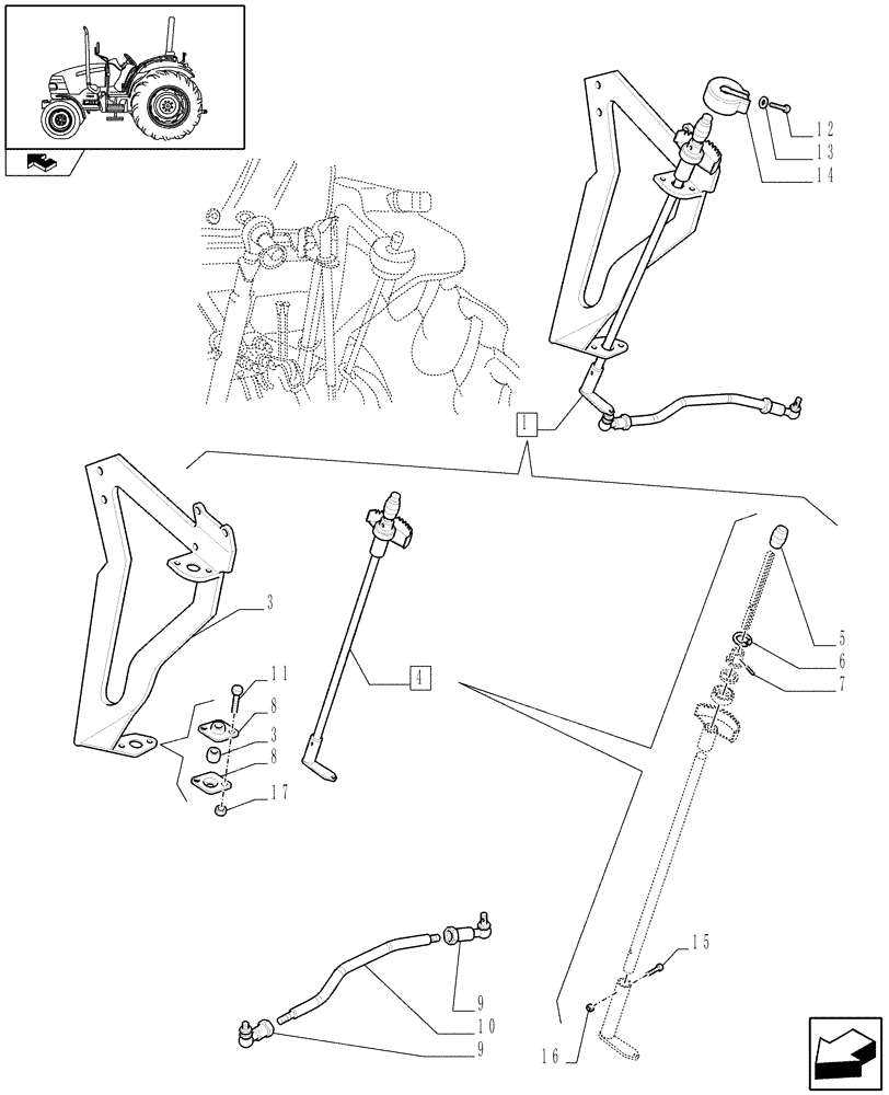 Схема запчастей Case IH FARMALL 95 - (1.92.81[01A]) - HPL GROUND ACCESS CONTROL LEVER - L/CAB - D7013 (VAR.335834) (10) - OPERATORS PLATFORM/CAB